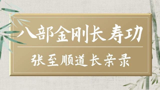 八部金刚长寿功-张至顺道长亲录
